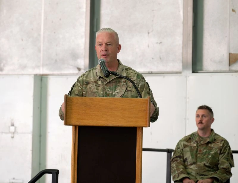 Buckner giving a speech
