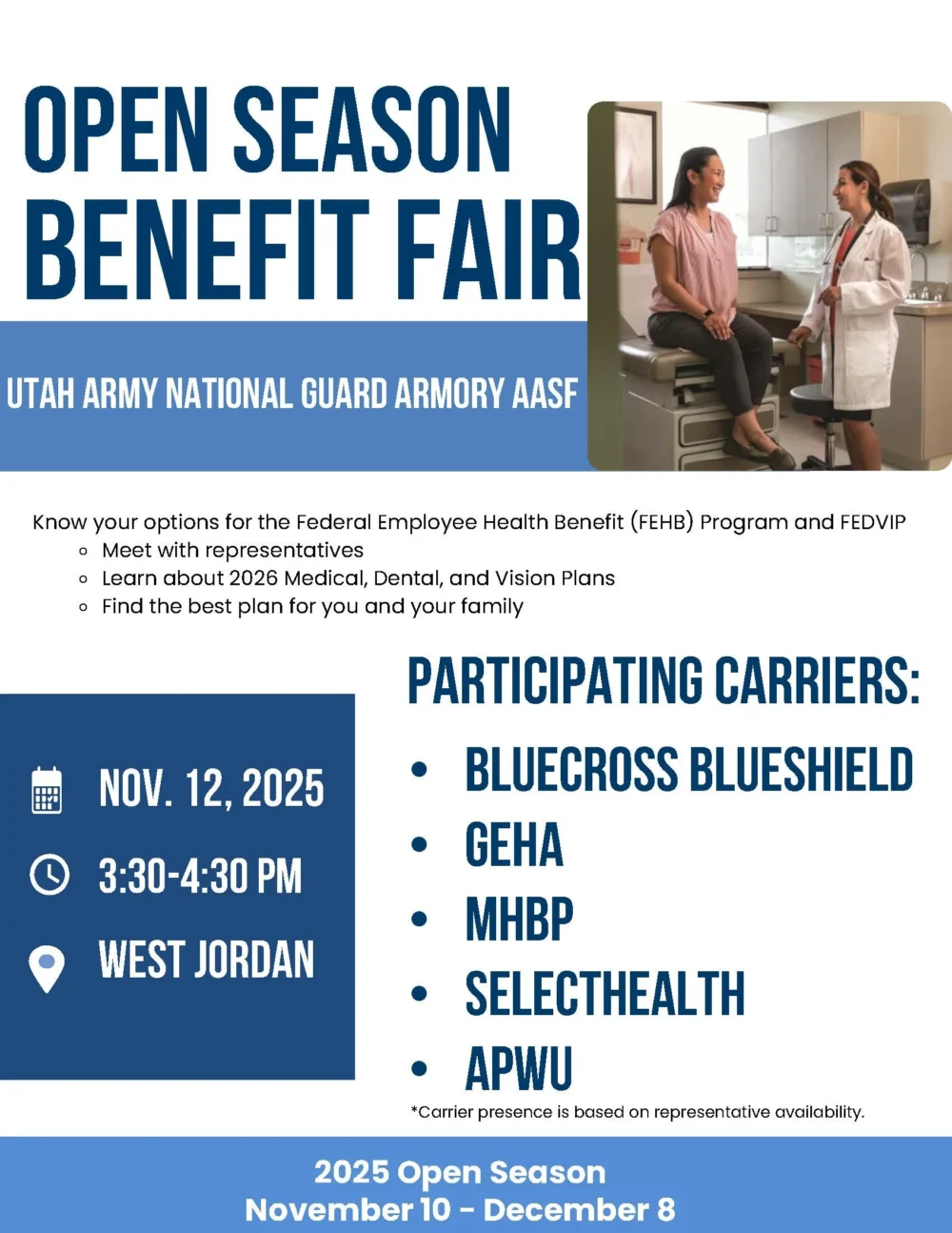 2025 Utah Army National Guard Armory AASF Open Season Benefit Fair Flyer