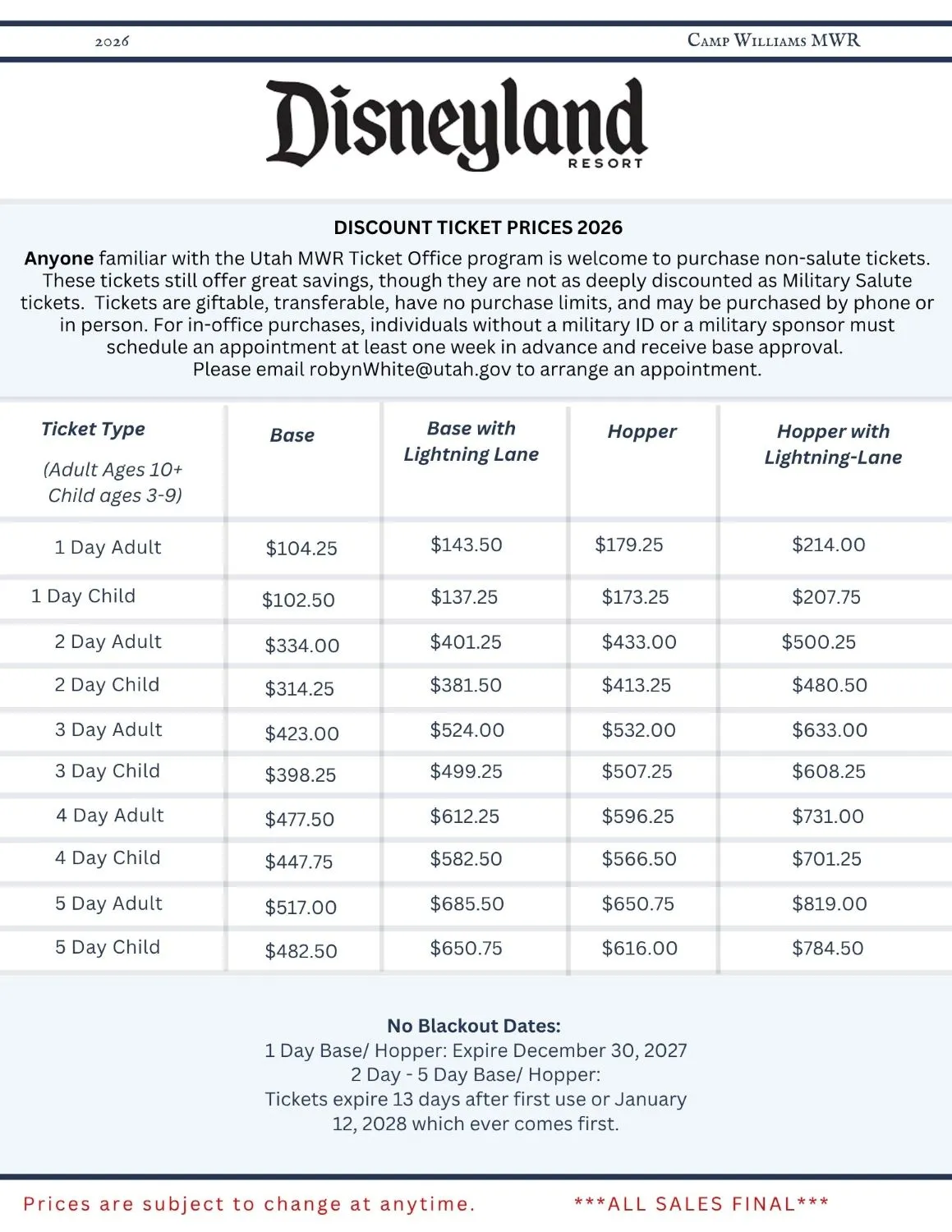 All Things Disney military discount tickets page 2
