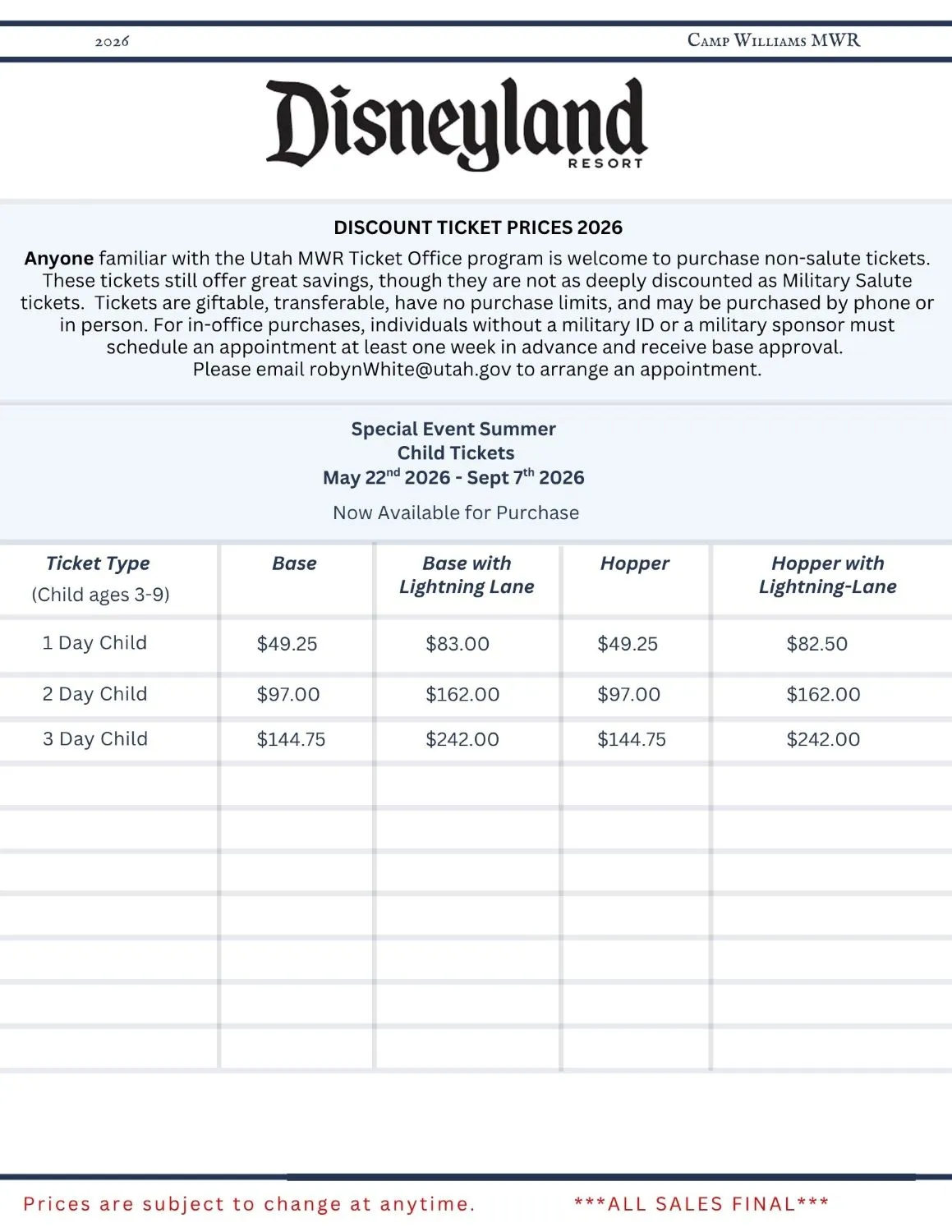 All Things Disney military discount tickets page 3