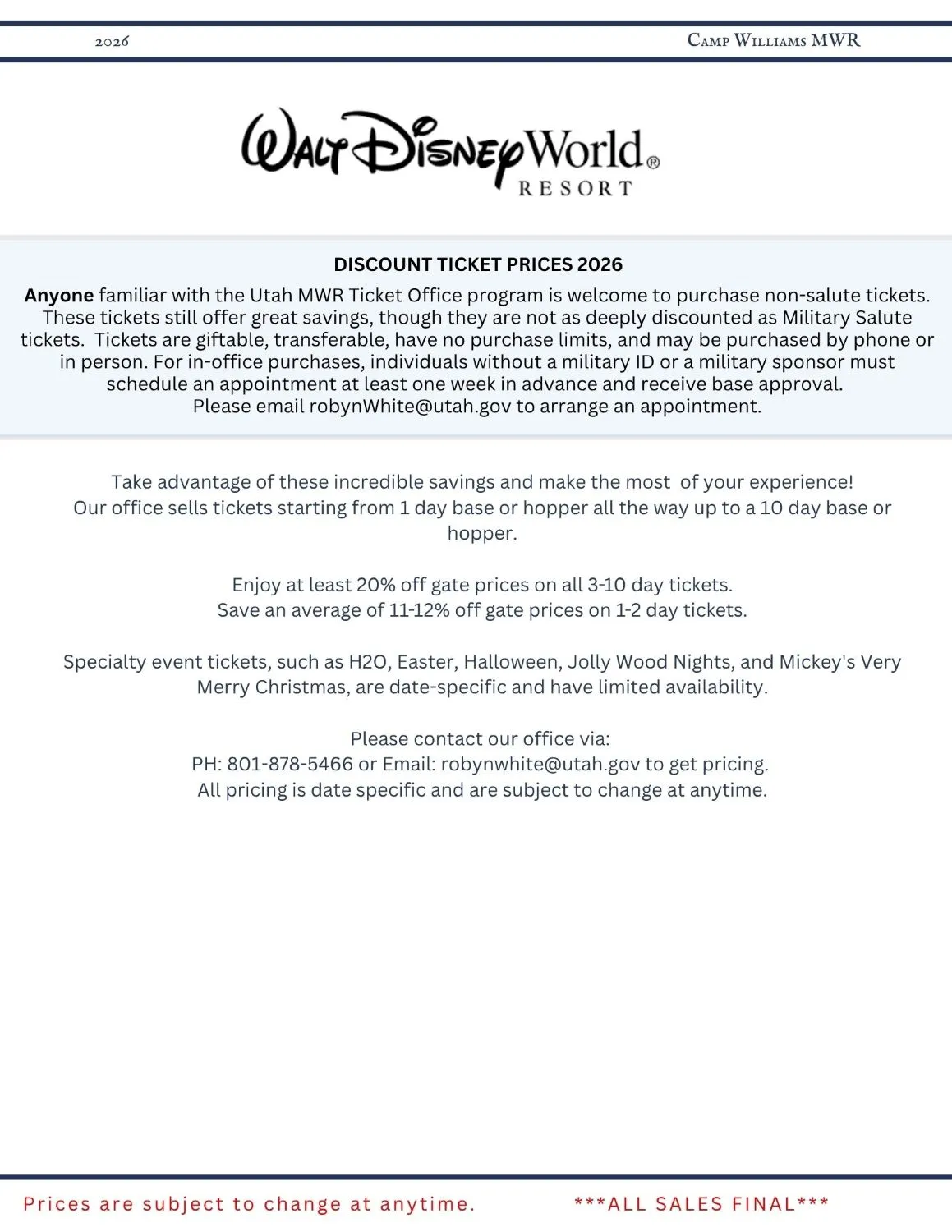 All Things Disney military discount tickets page 4