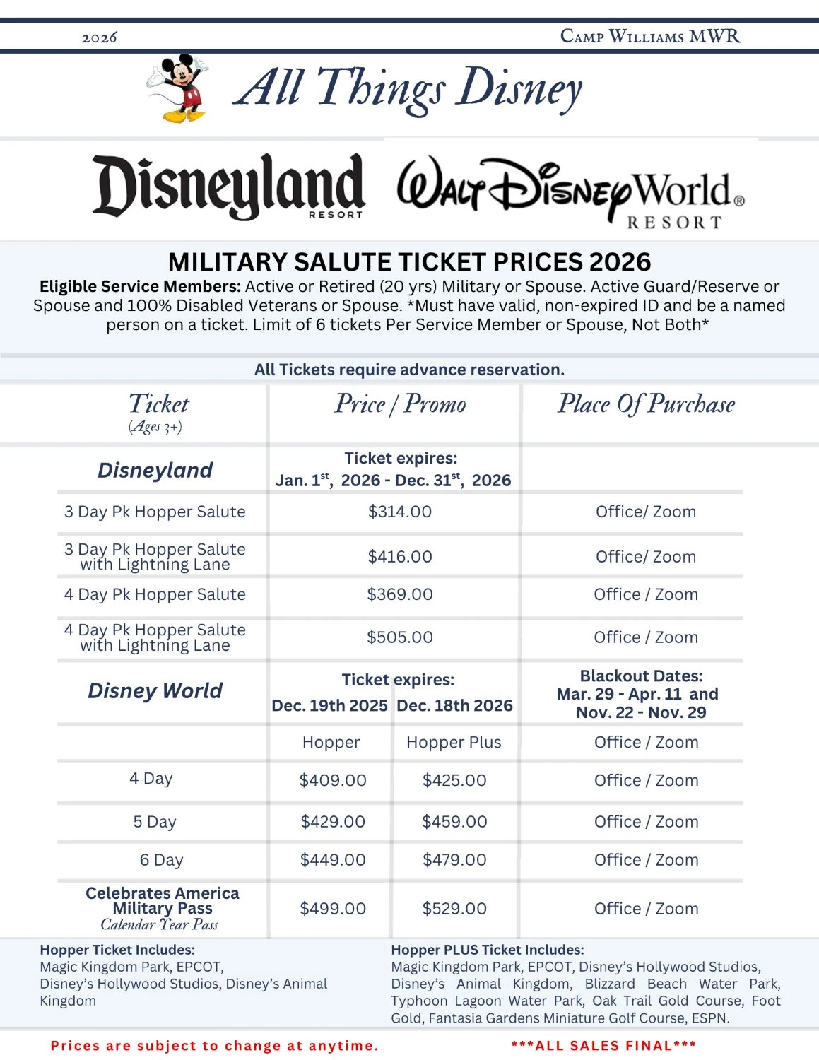 Page one of Disney Discounts