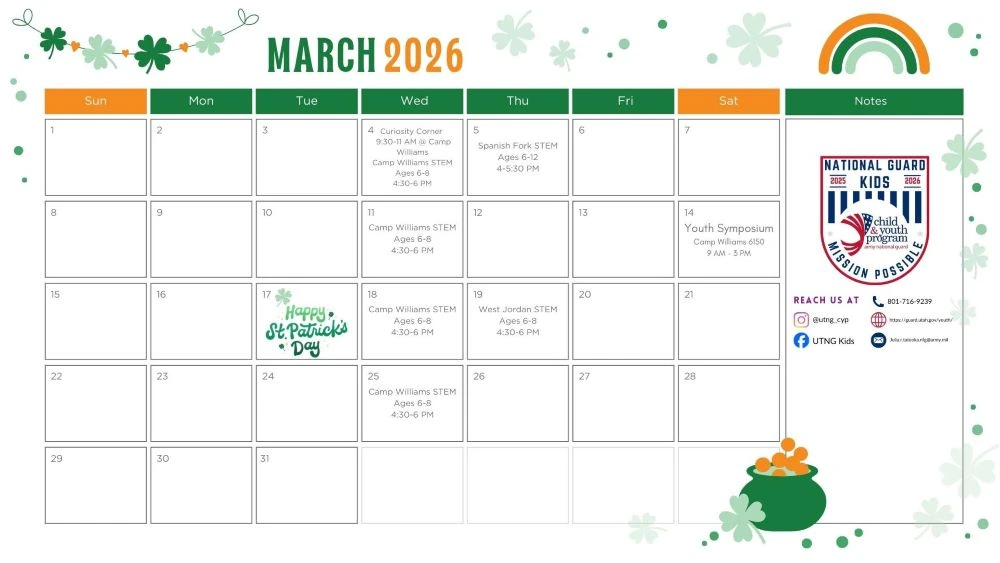 CYP March Events Calendar