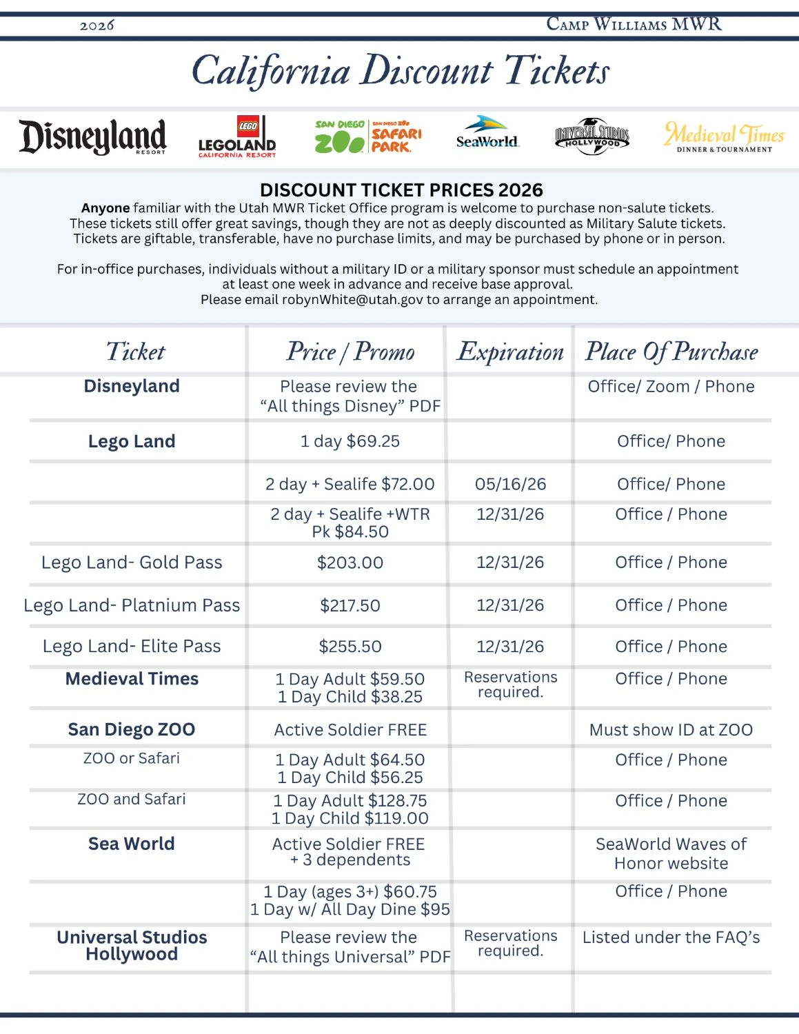 2026 California discount tickets flyer
