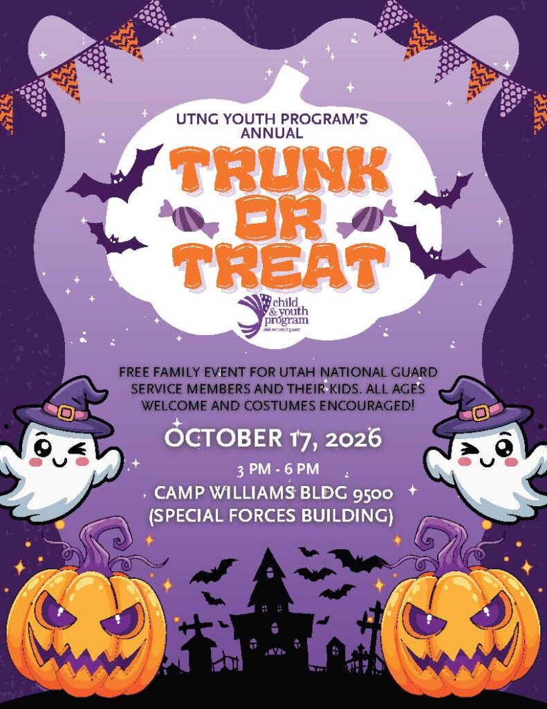 Camp Williams UTNG kids trunk or treat flyer