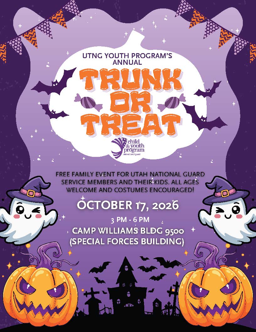 Camp Williams UTNG kids trunk or treat flyer