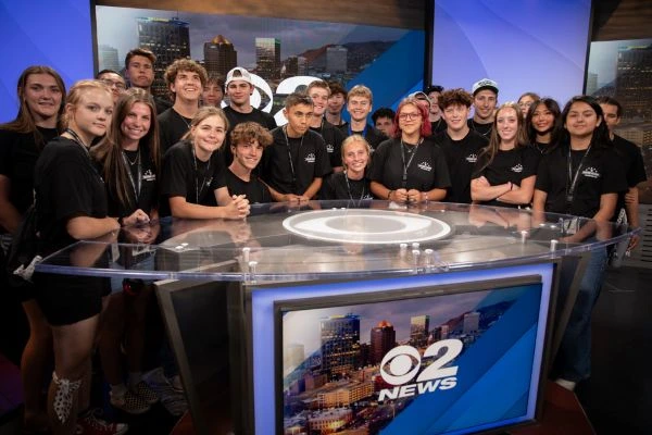 Freedom Academy group at 02 news in Salt Lake
